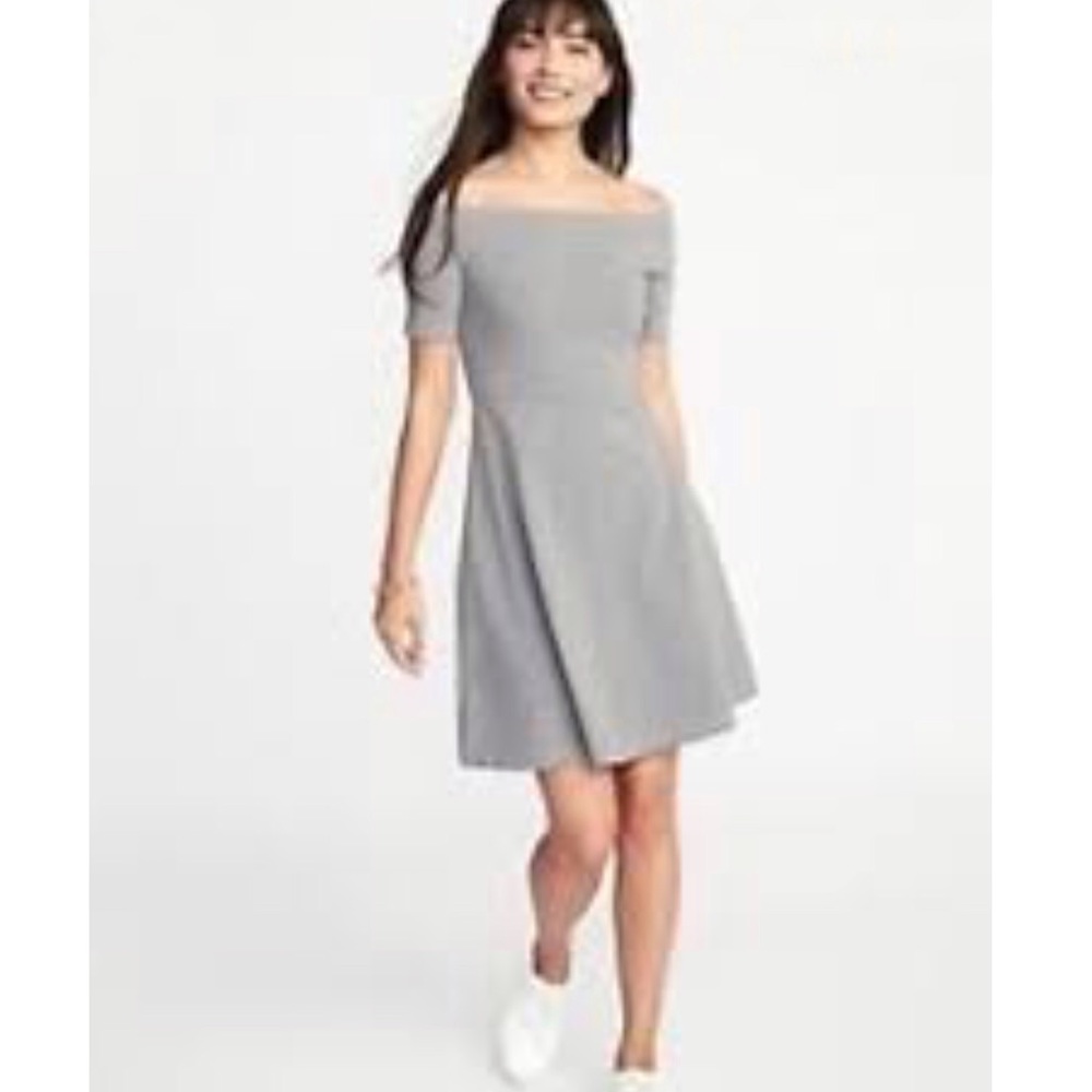 2/$15 Old Navy Grey Off Shoulder Dress